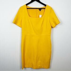 Ann Taylor Sunflower Yellow Sheath Dress NWT Size 14